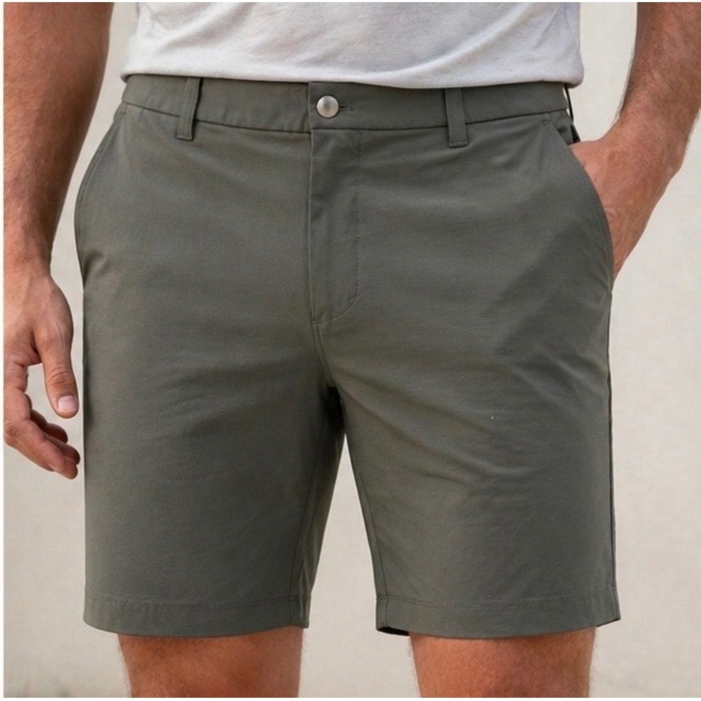 Lululemon Commission Stretch Short 9" Olive Green Golf Casual Chino Sz 36